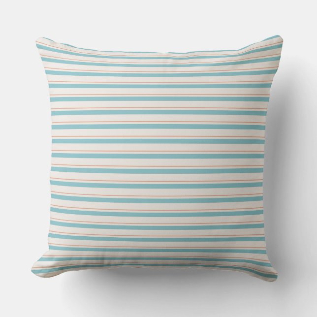 Clean Geometric Stripes on White Back Throw Pillow (Front)