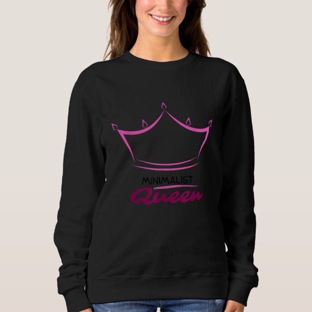 Clean Girl Aesthetic Minimalist Queen Crown Sweatshirt (Front)