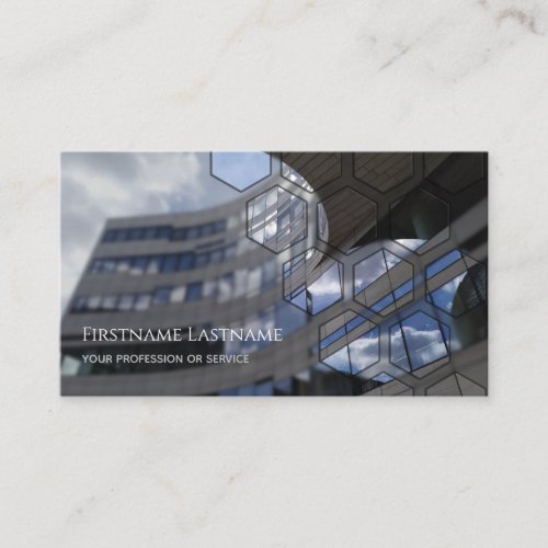 Clean glass facade office skyscraper rectangles bu business card