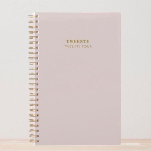 Clean Gold Pink Minimal Twenty Twenty Four Script Planner