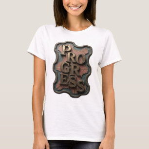 Clean Gold PROGRESS Statement Design T-Shirt