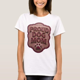 Clean Gold PROUD DOG MOM Modern Design T-Shirt