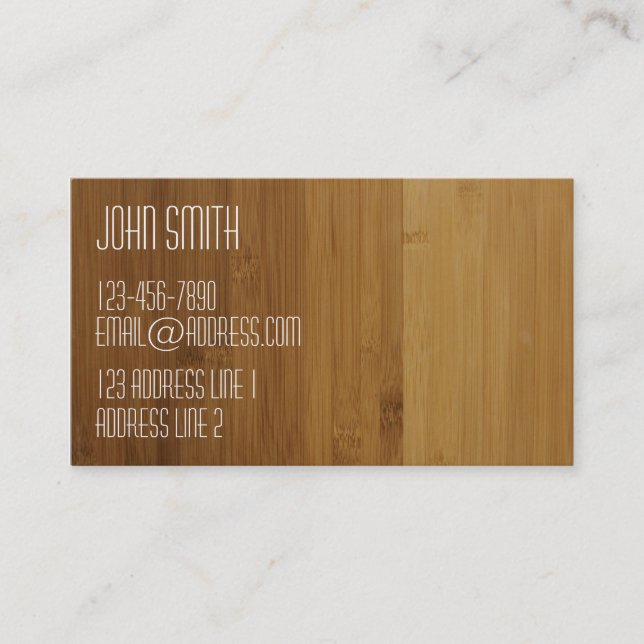 Clean Golden Bamboo Look Business Card (Front)