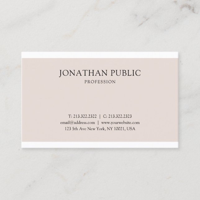 Clean Graphic Design Elegant Professional Plain Business Card (Front)