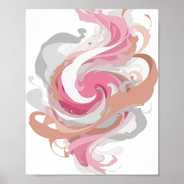 Clean Gray ABSTRACT ART Statement Design Poster (Front)
