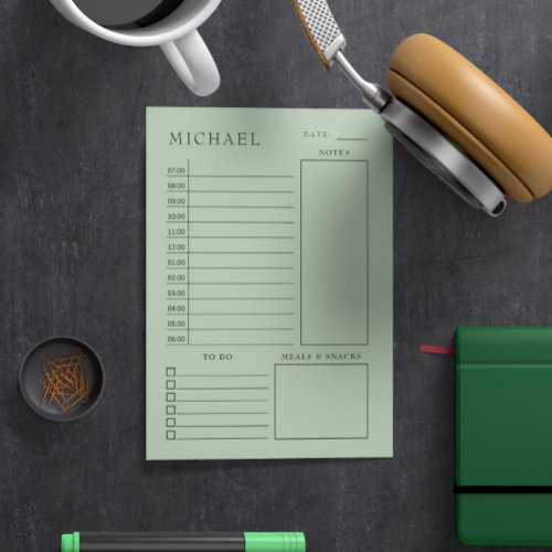 Clean Green  Black Daily Planner Post_it Notes