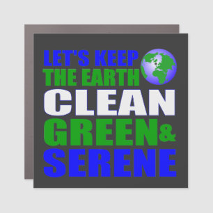Clean green earth global warming car magnet