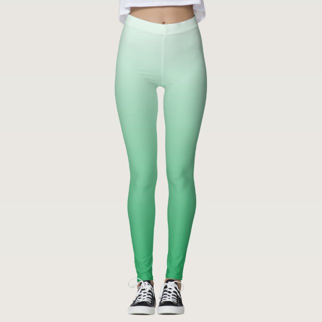 Clean Green Flat Shading Graphic Leggings (Front)