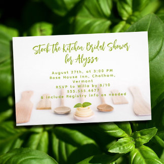 Clean Green Kitchen Spoons Bridal Shower Flyer