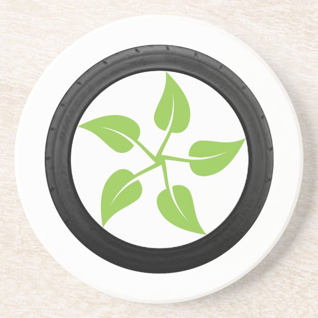 Clean Green Power Sandstone Coaster (Front)