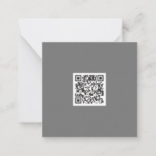 Clean Grey Corporate QR Code Note Card