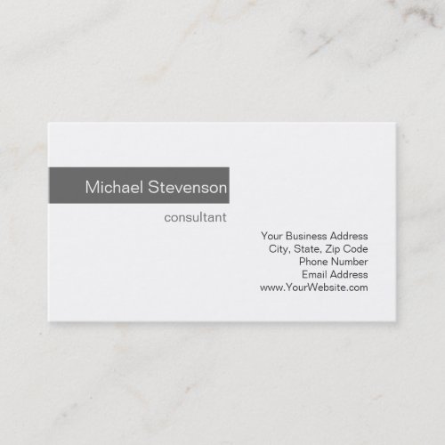Clean Grey Striped White Consultant Business Card