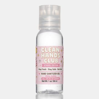 Clean Hands Club School Edition Cute Pink Hand  Sanitizer