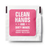 Clean hands dirty minds bachelorette funny pink hand sanitizer packet