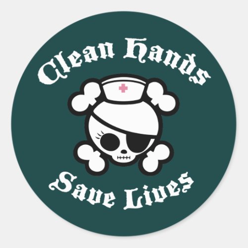 Clean Hands Save Lives Classic Round Sticker