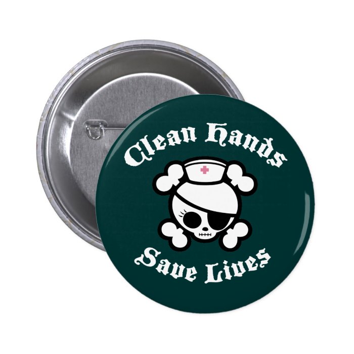 Clean Hands Save Lives Pinback Buttons