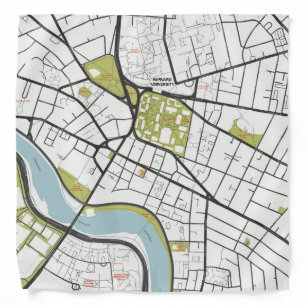 CLEAN HARVARD UNIVERSITY MASSACHUSETTS OUTLINE MAP BANDANA
