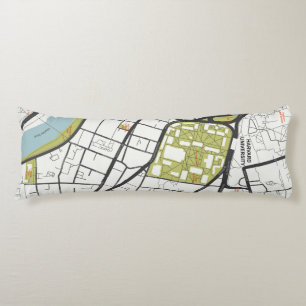 CLEAN HARVARD UNIVERSITY MASSACHUSETTS OUTLINE MAP BODY PILLOW