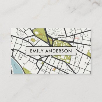 Clean Harvard University Massachusetts Outline Map Business Card by YellowFebPaperie at Zazzle