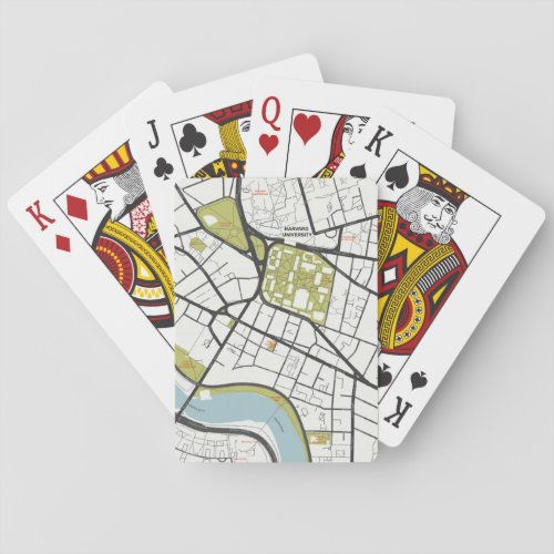 CLEAN HARVARD UNIVERSITY MASSACHUSETTS OUTLINE MAP PLAYING CARDS