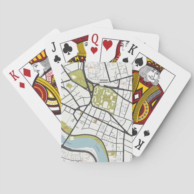 CLEAN HARVARD UNIVERSITY MASSACHUSETTS OUTLINE MAP POKER CARDS (Back)