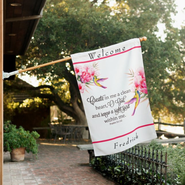 Clean heart  personalized  house flag (In SItu)