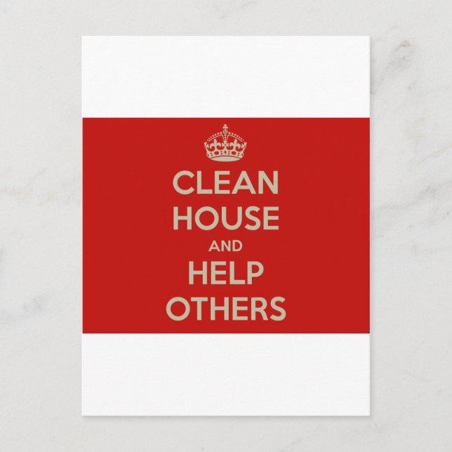 Clean House and Help Others Postcard (Front)