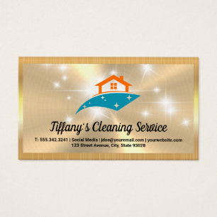 Clean House Logo Sparkle Gold Metallic