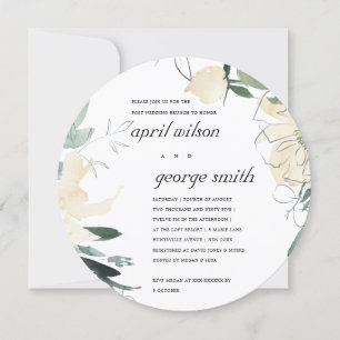CLEAN IVORY WHITE FLORA POST WEDDING BRUNCH INVITE