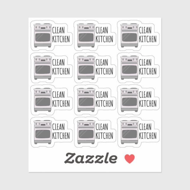 Clean Kitchen Stove Cleaning Reminder Bujo Planner Sticker (Sheet)