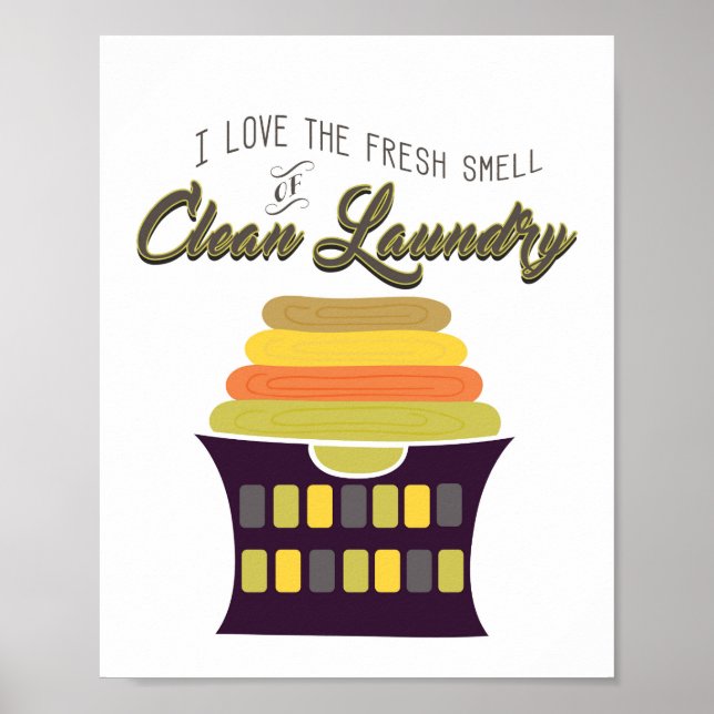 Clean Laundry Art Print - Laundry Wall Art (Front)