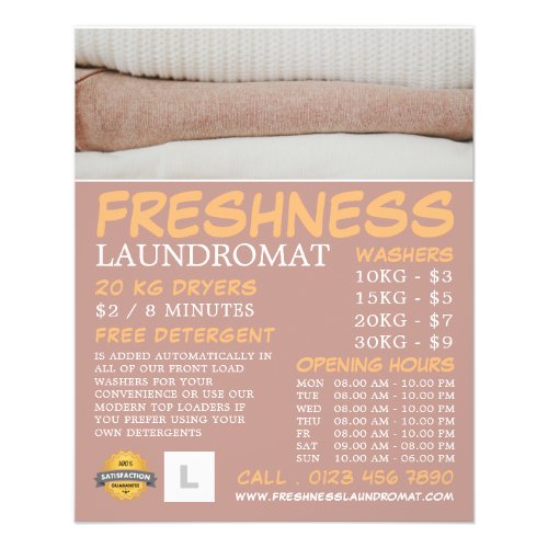 Clean Laundry Laundromat Cleaning Advertising Flyer