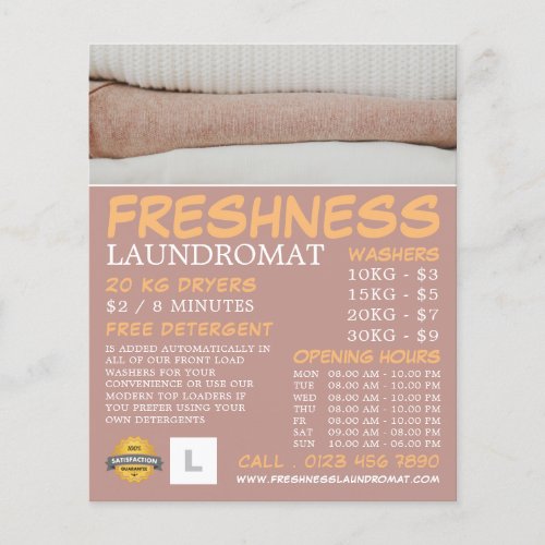 Clean Laundry Laundromat Cleaning Advertising Flyer