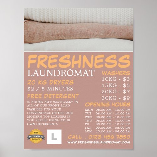 Clean Laundry Laundromat Cleaning Advertising Poster