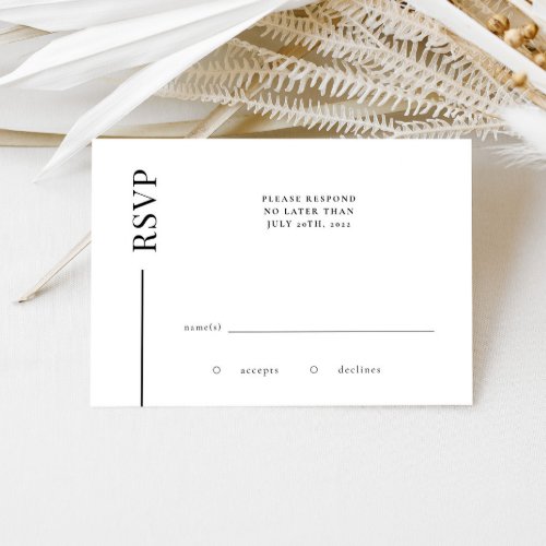 Clean Line Minimalist Wedding RSVP Card
