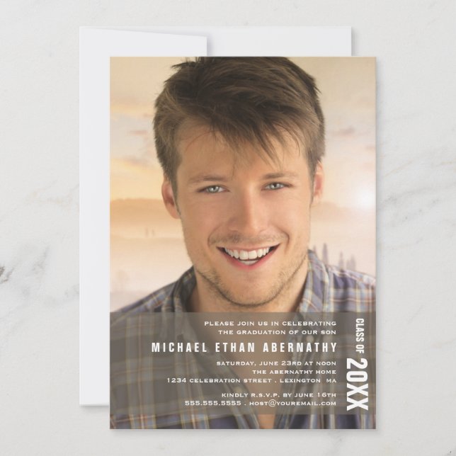 Clean Line Modern Bold Graduation Party Invitation (Front)
