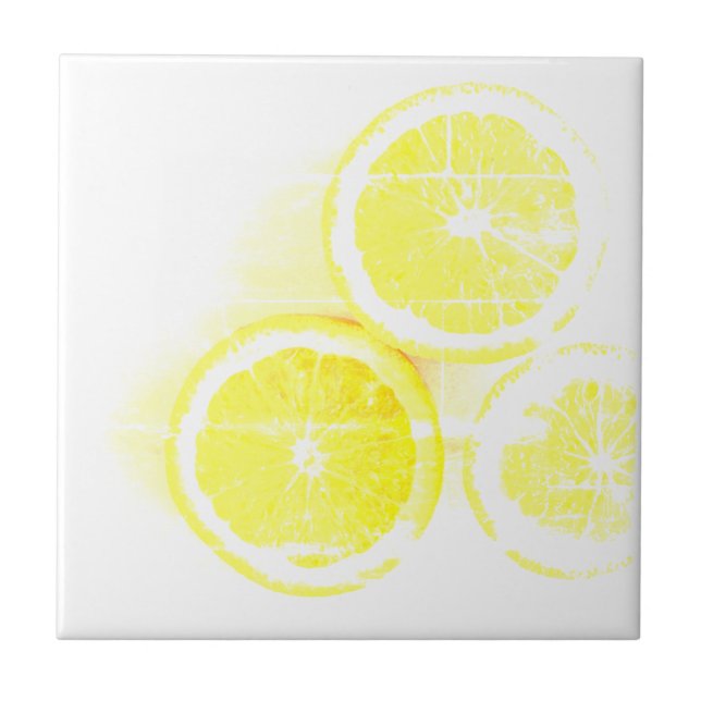Clean Lines Yummy Oranges  Ceramic Tile (Front)
