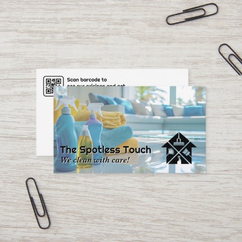 Clean Living Room  House Keeping Icons Business Card