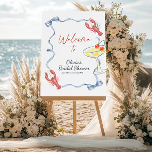 Clean Lobster Bridal Shower Welcome Sign 