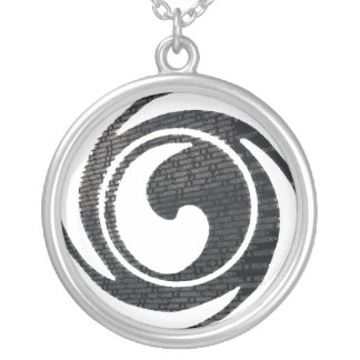 clean logo silver plated necklace