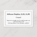 [ Thumbnail: Clean & Low-Key Counsel Business Card ]