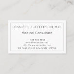 [ Thumbnail: Clean Medical Consultant Business Card ]