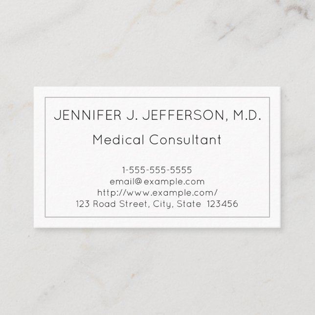 Clean Medical Consultant Business Card (Front)