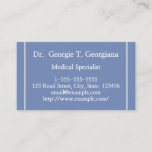 [ Thumbnail: Clean Medical Specialist Business Card ]
