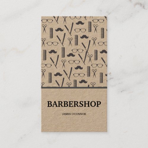 Clean Minimal Barber Barbershop Business Card