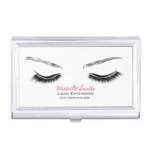 Clean Minimal Black Lash Extension Beauty Salon Business Card Holder