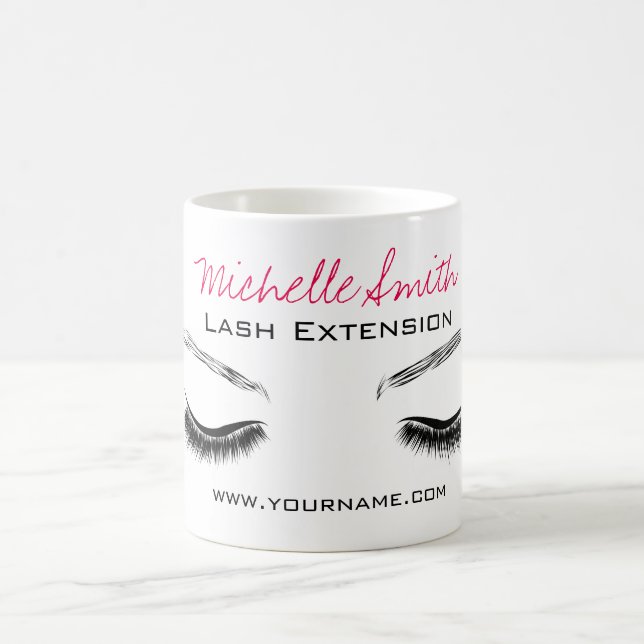 Clean Minimal Black Lash Extension Beauty Salon Coffee Mug (Center)