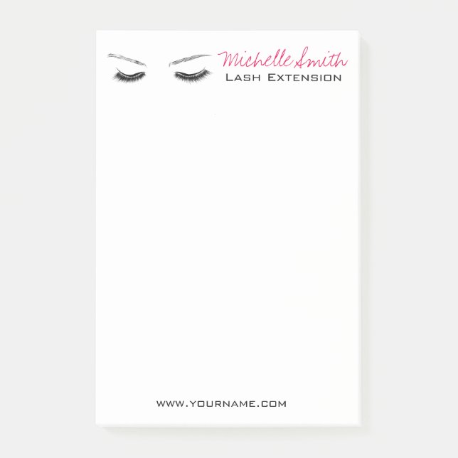 Clean Minimal Black Lash Extension Beauty Salon Post-it Notes (Front)