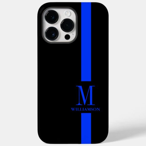 Clean  Minimal Monogram  Thin Blue Line  Police Case_Mate iPhone 14 Pro Max Case