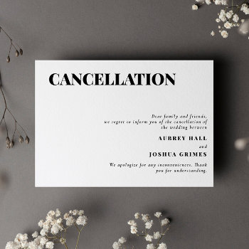 Clean Minimal Wedding Cancellation Invitation by Paperpaperpaper at Zazzle